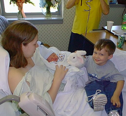 Timothy and Elijah look so cute in their bibs.