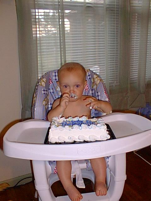 Elijah insisted on eating his cake with a spoon :)