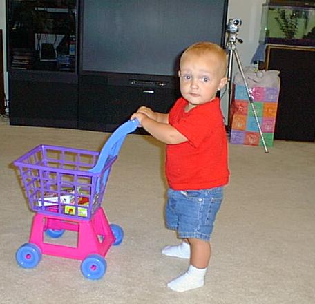 Elijah was shopping for Kaitlyn's birthday party :)