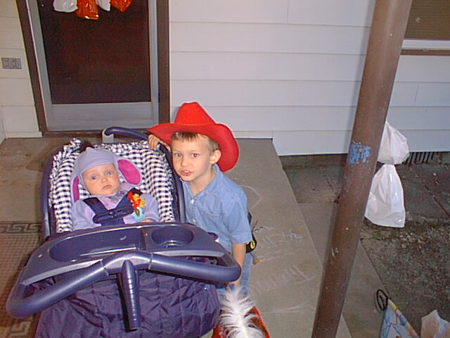 Elijah and Timothy are ready to go trick or treating.