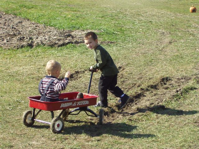 Elijah was telling Timmy how to drive :)