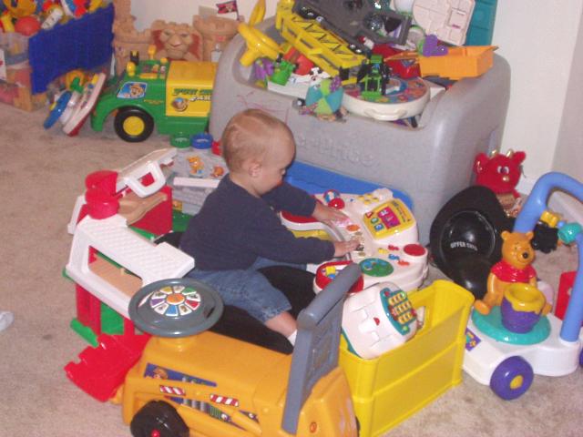 Timothy made a 'play pin' for Elijah :)