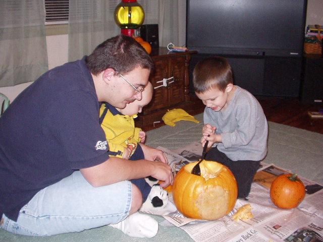 Timothy really had to work hard to get all of the seeds out.