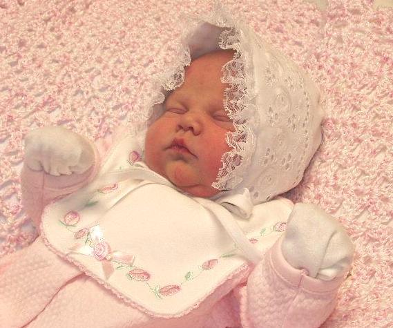 Mary in her hat from Mamaw.