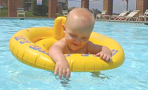 Elijah decided that the pool was pretty fun after all :)