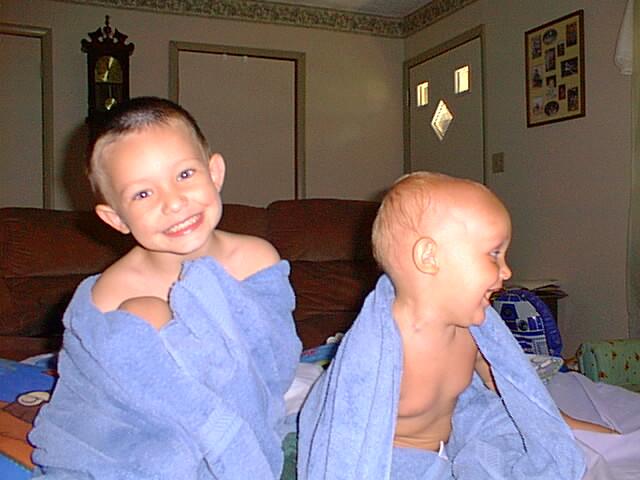 Elijah is smiling...just not at the camera like Timmy :)