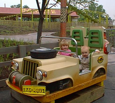 Elijah and Kaitlyn were driving around the Zoo checking on all the animals.