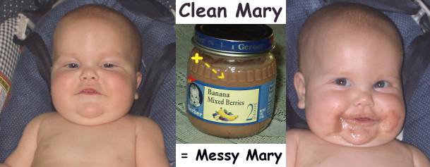 This is me before and after Mommy fed me :P