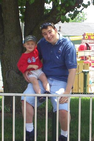 Daddy & Elijah were taking a break while Timothy rode the train :)