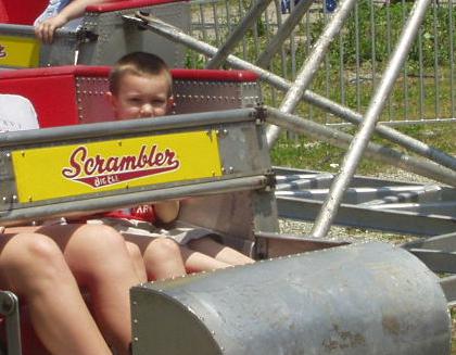 Timothy says that he is never going on the Scrambler again :) hehe