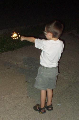 We couldn't find the gloves like he had last year :) He does have safety glasses on though!