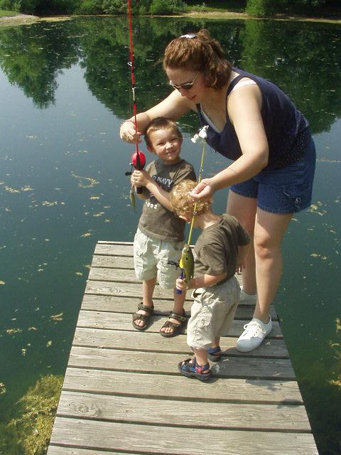 This is a little better pic of the boys first catch!