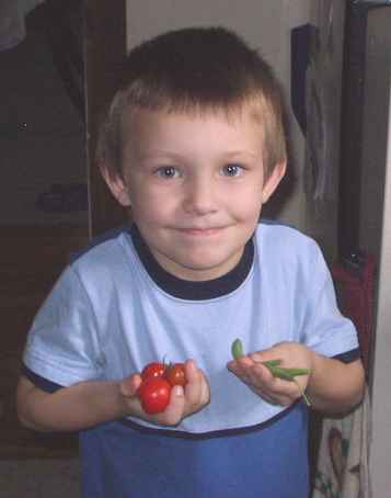 I also helped plant the green beans and the tomatoes. (we started the seeds inside)