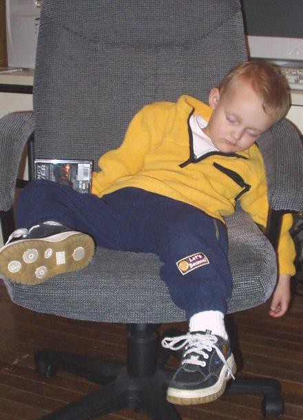 Elijah fell asleep before he was able to play his game :)