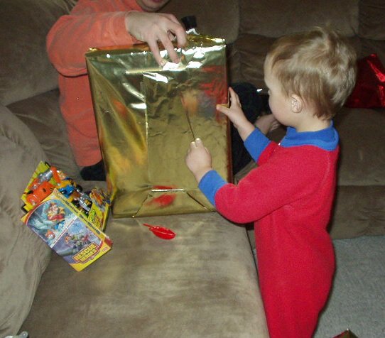 Elijah needed a little help getting this one open.