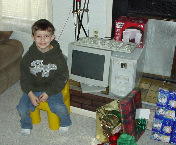 Timothy LOVED his new computer.