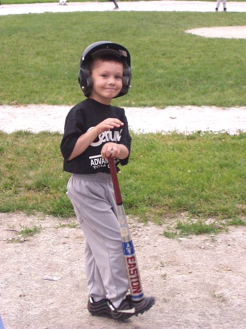 Timothy at his first baseball game!!!!!