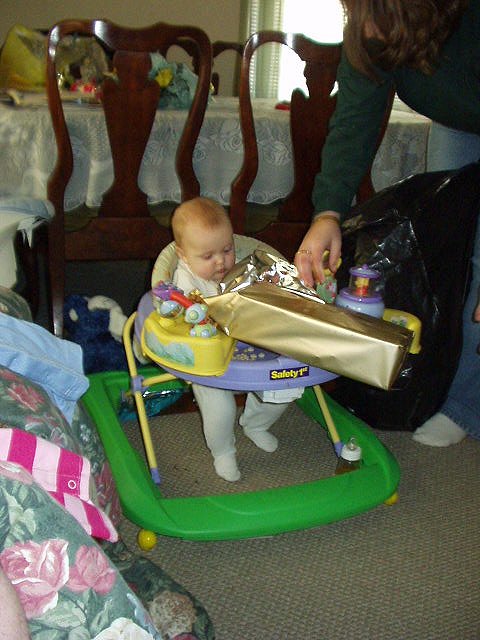 Abigail was a pro at unwrapping gifts!!