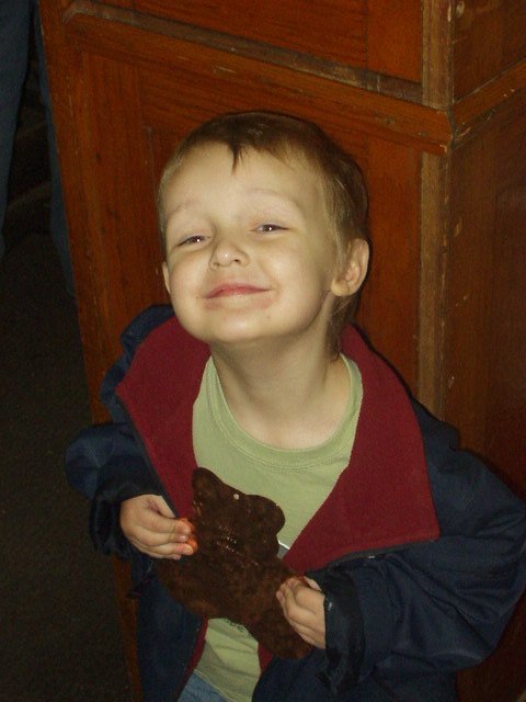 Elijah's finished copper bear!