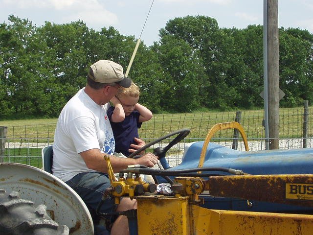 Elijah thought the tractor was to loud!