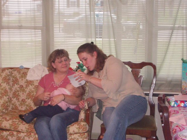 Mary fell asleep before she could open her gifts..so, Mommy had to do it for her :)