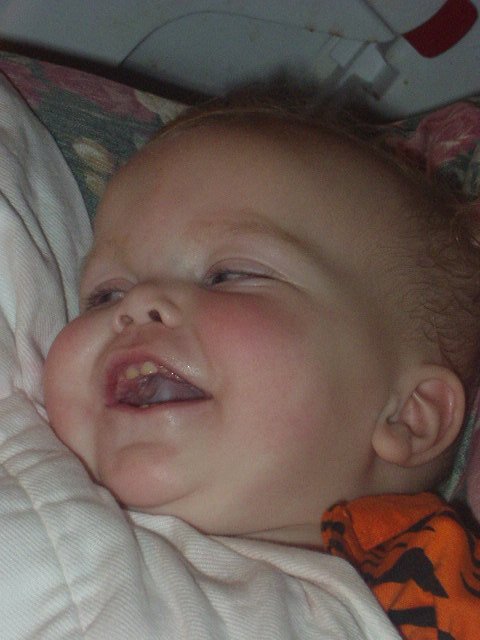 Mary was laughing at Elijah. He loves to play with her :)