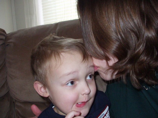 Mommy is kissing me!!!