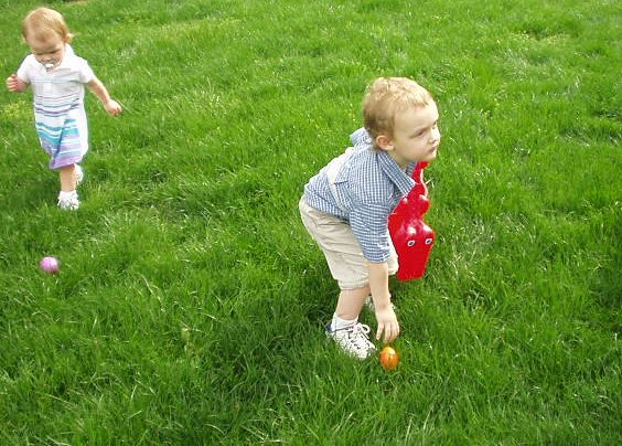 Elijah and Caitlyn found a lot of eggs :)