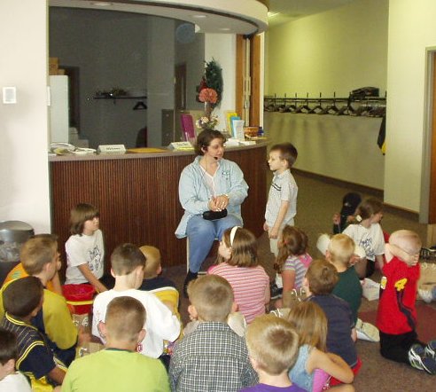 Timothy is waiting to pick his prize.