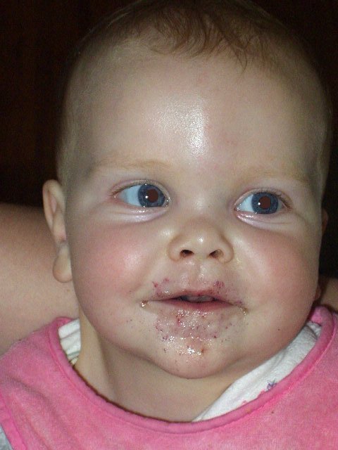 Mommy made blueberry pancakes for breakfast...they were yummy!