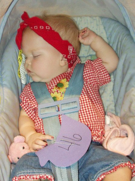 Mary had to get a nap in before she went out to show everyone how cute she is!