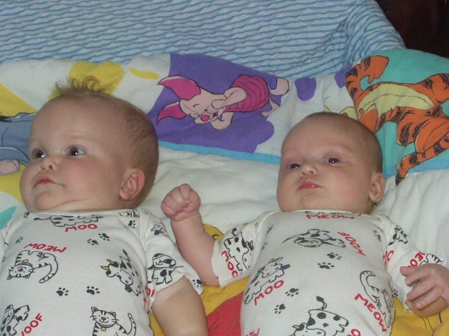 Mary looks so sweet. Abigail is thinking..come on, just one time in the cheek!