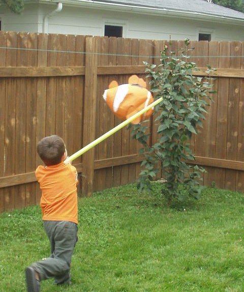 Timothy hit the piñata the hardest!