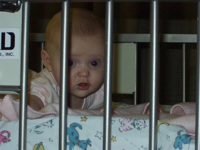 Hey, are you guys going to let me out?? (it's actually Mary's bed)