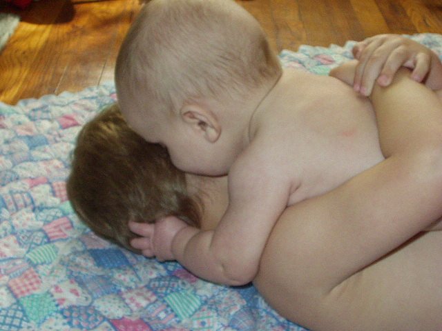 Abigail is holding Elijah down and pulling his hair!!