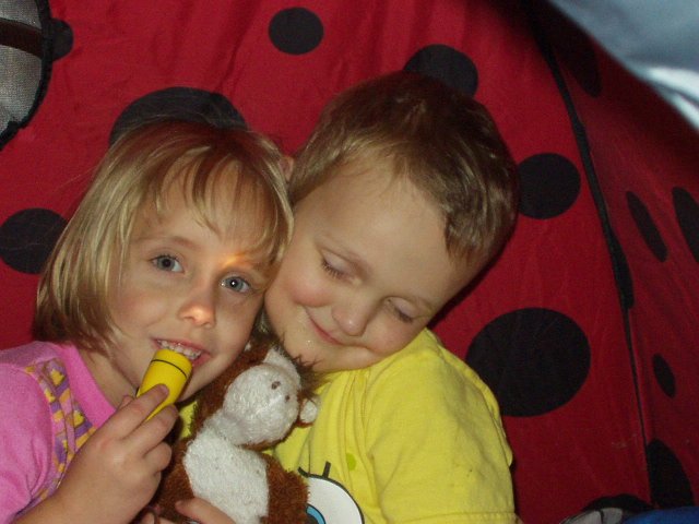 Elijah snuggles with Becca :)