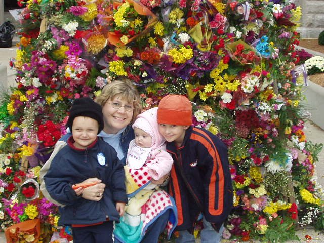 Elijah, Mamaw, Abigail and Timothy after the Parade of Flowers!!