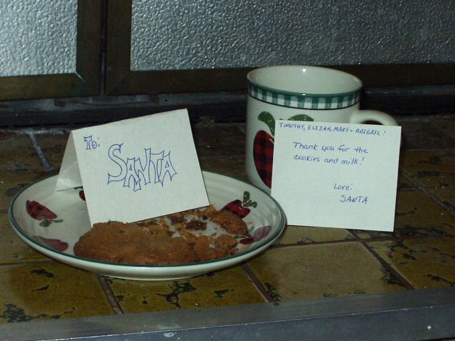 Santa must have been hungry. It was nice of him to take the time to sign a card!