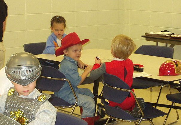 Elijah is talking to the red power ranger :)