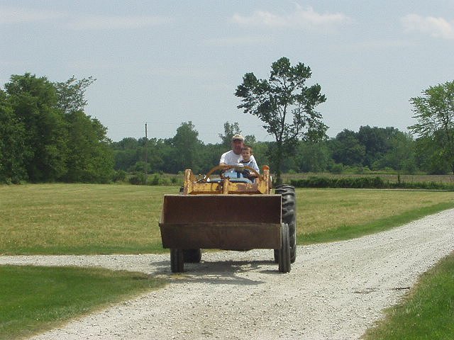 Timothy drove the tractor by himself :)