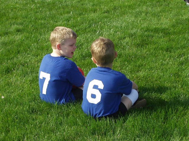 #7 and #6 were chatting it up about soccer.