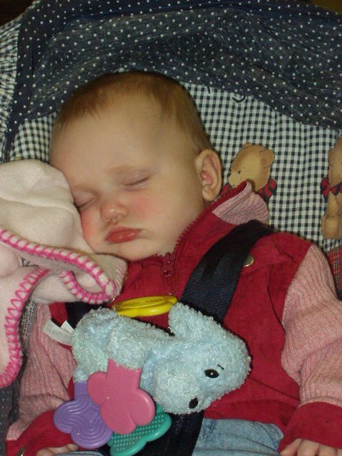 Abigail just couldn't take the excitement of the race any longer! 