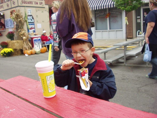 Timothy is enjoying his walking taco :)