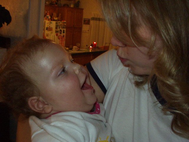 Mary is going to give Aunt Joni a birthday kiss!!