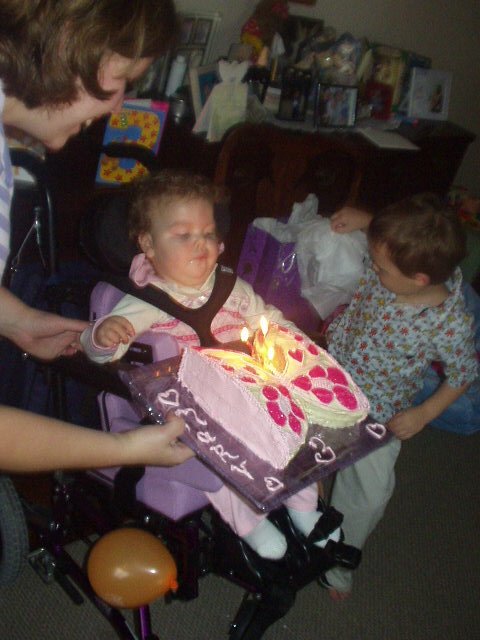 Mary is blowing out her candles :)