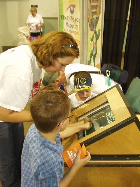 The boys (and I) had fun playing with the dino touch screen!!