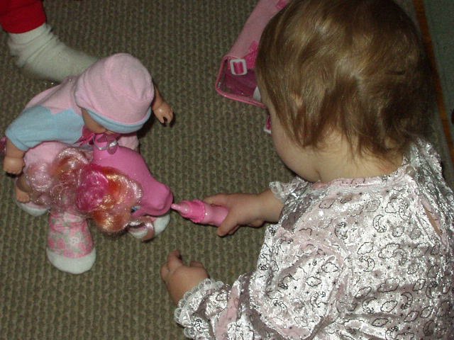 It's hard work to carry a baby on your back! I need a drink!!