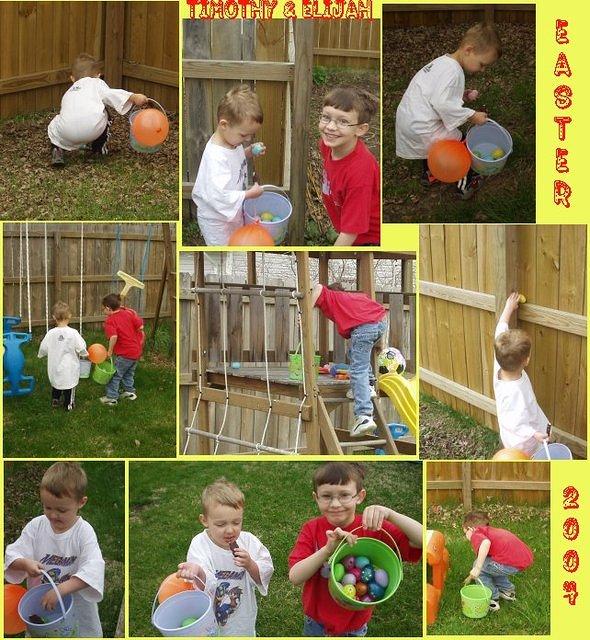 The boys had a lot of fun looking for eggs Easter morning!