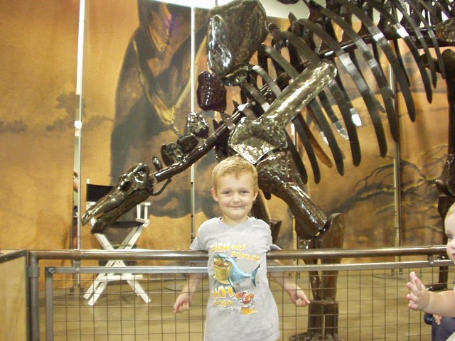 Elijah thought the dinosaurs were cool! And Abigail wants to play with Timothy.
