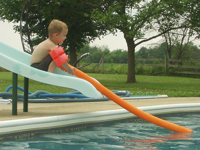 I will just fish from the end of the slide.